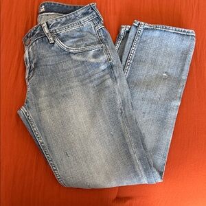 Express Light Blue Distressed Jeans